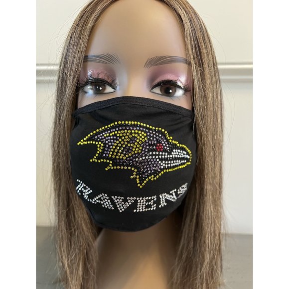 Baltimore Ravens Bling Rhiestone Face Mask Front Logo - Picture 5 of 11